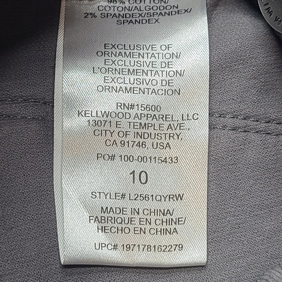 Wit & Wisdom Corduroy Pants Womens 10 Grey NEW Straight Leg Absolution Nordstrom - Picture 5 of 9